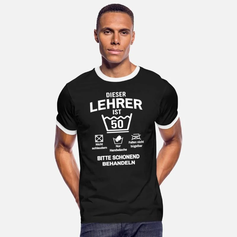 '50. Geburtstag Lehrer Lustig 50 Jahre' Männer Ringer T-Shirt | Spreadshirt 3 '50. Geburtstag Lehrer Lustig 50 Jahre' Männer Ringer T-Shirt | Spreadshirt