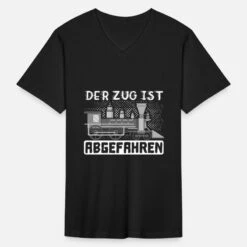 'Der Zug Ist Abgefahren Geschenk Lokomotivführer' Männer Bio T-Shirt Mit V-Ausschnitt | Spreadshirt -Steman Clothing Shop der zug ist abgefahren geschenk lokomotivfuehrer maenner bio t shirt mit v ausschnitt 2
