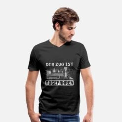'Der Zug Ist Abgefahren Geschenk Lokomotivführer' Männer Bio T-Shirt Mit V-Ausschnitt | Spreadshirt