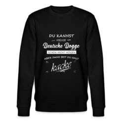 'DEUTSCHE DOGGE - Du Bist Kacke' Männer Bio Pullover | Spreadshirt -Steman Clothing Shop deutsche dogge du bist kacke maenner bio pullover 2