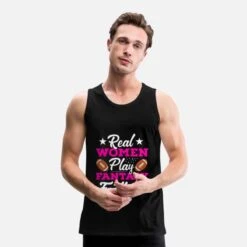 'Echte Frauen Spielen Fantasy Football' Männer Premium Tanktop | Spreadshirt