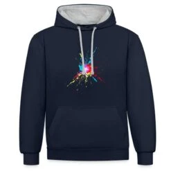 'Farbspritzer Farbkleckse Bunt Cool Fun Farbe' Unisex Hoodie Zweifarbig | Spreadshirt -Steman Clothing Shop farbspritzer farbkleckse bunt cool fun farbe unisex hoodie zweifarbig 4