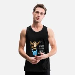 'Fitness Motivation Spruch Spatz Mit Kugelhantel' Männer Premium Tanktop | Spreadshirt