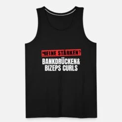 'Fitness Spruch Bankdrücken Bizeps Curls Kraftsport' Männer Premium Tanktop | Spreadshirt -Steman Clothing Shop fitness spruch bankdruecken bizeps curls kraftsport maenner premium tanktop 4