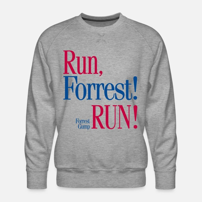 'Forrest Gump Run, Forrest! Run! Jogging Spruch' Männer Premium Pullover | Spreadshirt 5 'Forrest Gump Run, Forrest! Run! Jogging Spruch' Männer Premium Pullover | Spreadshirt – Bild 3