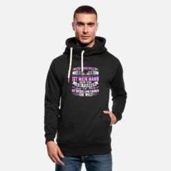 'Frau LKW-Fahrer Trucker Fernfahrer Welt' Unisex Schalkragen Hoodie | Spreadshirt