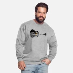 'Gitarre Natur See Schatten Design' Unisex Pullover | Spreadshirt -Steman Clothing Shop gitarre natur see schatten design unisex pullover 1