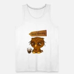 'Good Morning Owl' Männer Premium Tanktop | Spreadshirt -Steman Clothing Shop good morning owl maenner premium tanktop 4