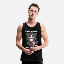 'Guten Morgen Ganz Dünnes Eis Katze Kaffee Geschenk' Männer Premium Tanktop | Spreadshirt