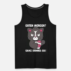 'Guten Morgen Ganz Dünnes Eis Katze Kaffee Geschenk' Männer Premium Tanktop | Spreadshirt -Steman Clothing Shop guten morgen ganz duennes eis katze kaffee geschenk maenner premium tanktop 4