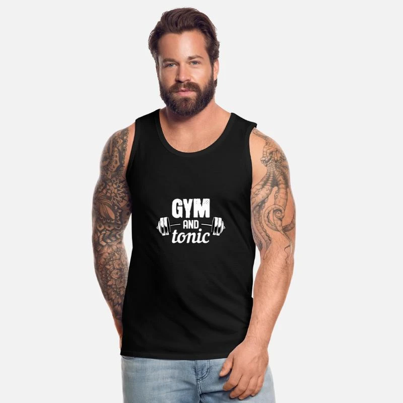 'Gym And Tonic - For Gym & Fitness' Männer Premium Tanktop | Spreadshirt 4 'Gym And Tonic - For Gym & Fitness' Männer Premium Tanktop | Spreadshirt – Bild 2