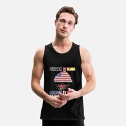 'Halb Deutscher Halb Amerikaner USA Deutschland' Männer Premium Tanktop | Spreadshirt