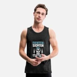 'HOLZ SÄGE KETTENSÄGE GESCHENK WALD FÖRSTER BERUF' Männer Premium Tanktop | Spreadshirt