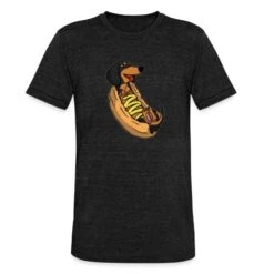 'Hotdog Weenie Wiener Hund Dackel Wurst' Unisex T-Shirt Meliert | Spreadshirt