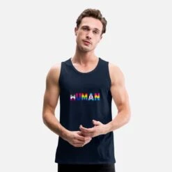 'HUMAN LGBT Flag Gay Pride Month Transgender Rainbo' Männer Premium Tanktop | Spreadshirt