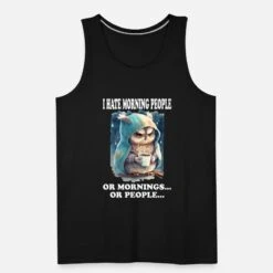 'I Hate Morning People Lustiger Spruch Morgenmuffel' Männer Premium Tanktop | Spreadshirt -Steman Clothing Shop i hate morning people lustiger spruch morgenmuffel maenner premium tanktop 4