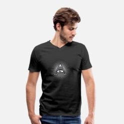 'illuminati Sehendes Auge Erleuchtet Fun Cool Love' Männer Bio T-Shirt Mit V-Ausschnitt | Spreadshirt