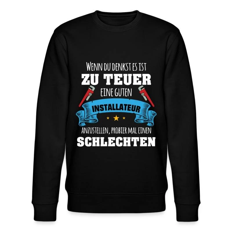 'Installateur Heizungsbauer Elektroinstallateur' Männer Bio Pullover | Spreadshirt 4 'Installateur Heizungsbauer Elektroinstallateur' Männer Bio Pullover | Spreadshirt – Bild 2
