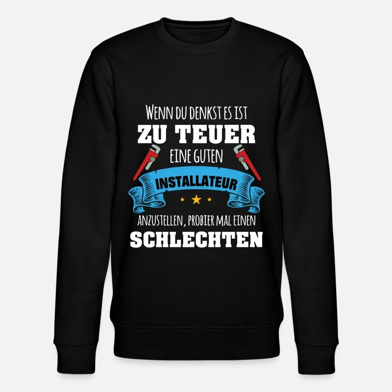 'Installateur Heizungsbauer Elektroinstallateur' Männer Bio Pullover | Spreadshirt 7 'Installateur Heizungsbauer Elektroinstallateur' Männer Bio Pullover | Spreadshirt – Bild 5