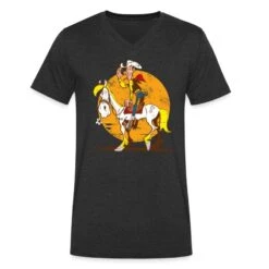 'Lucky Luke Jolly Jumper Sonnenuntergang' Männer Bio T-Shirt Mit V-Ausschnitt | Spreadshirt -Steman Clothing Shop lucky luke jolly jumper sonnenuntergang maenner bio t shirt mit v ausschnitt 2