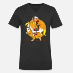 'Lucky Luke Jolly Jumper Sonnenuntergang' Männer Bio T-Shirt Mit V-Ausschnitt | Spreadshirt -Steman Clothing Shop lucky luke jolly jumper sonnenuntergang maenner bio t shirt mit v ausschnitt 4