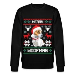 'Merry Woofmas Jack Russell Terrier Ugly Sweater' Männer Bio Pullover | Spreadshirt -Steman Clothing Shop merry woofmas jack russell terrier ugly sweater maenner bio pullover 3
