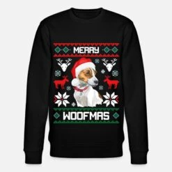 'Merry Woofmas Jack Russell Terrier Ugly Sweater' Männer Bio Pullover | Spreadshirt -Steman Clothing Shop merry woofmas jack russell terrier ugly sweater maenner bio pullover 4