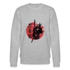 'Ninja Katze Anime - Manga Japanisch - Geschenk' Männer Bio Pullover | Spreadshirt -Steman Clothing Shop ninja katze anime manga japanisch geschenk maenner bio pullover 2