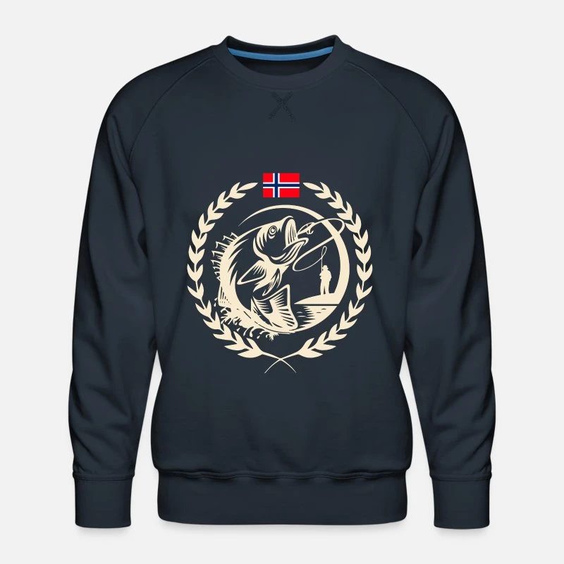 'Norwegen Angeln' Männer Premium Pullover | Spreadshirt 5 'Norwegen Angeln' Männer Premium Pullover | Spreadshirt – Bild 3