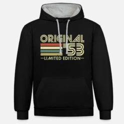 'Original 1953 Jahrgang Vintage Geburtstag Retro' Unisex Hoodie Zweifarbig | Spreadshirt -Steman Clothing Shop original 1953 jahrgang vintage geburtstag retro unisex hoodie zweifarbig 8