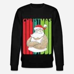'Retro Weihnachtsgeschenke. Tätowierte Santa. Humorvoll.' Männer Bio Pullover | Spreadshirt -Steman Clothing Shop retro weihnachtsgeschenke taetowierte santa humorvoll maenner bio pullover 4