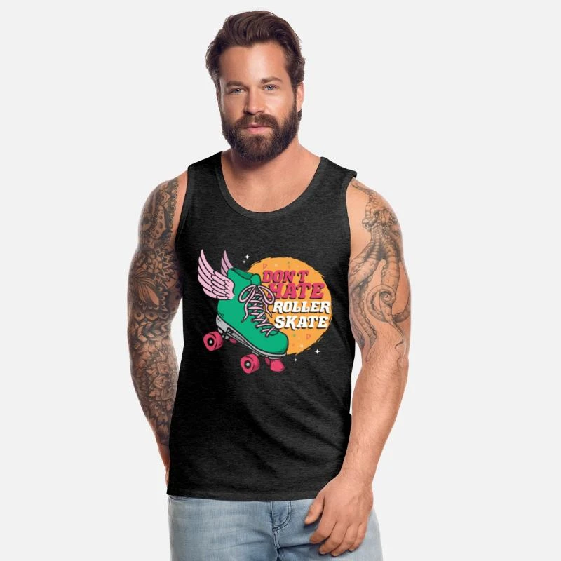 'Rollschuhlaufen Roller Skates Roller Skating' Männer Premium Tanktop | Spreadshirt 4 'Rollschuhlaufen Roller Skates Roller Skating' Männer Premium Tanktop | Spreadshirt – Bild 2