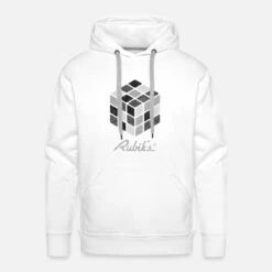 'Rubik's Cube Monochromer Zauberwürfel' Männer Premium Hoodie | Spreadshirt -Steman Clothing Shop rubiks cube monochromer zauberwuerfel maenner premium hoodie 4