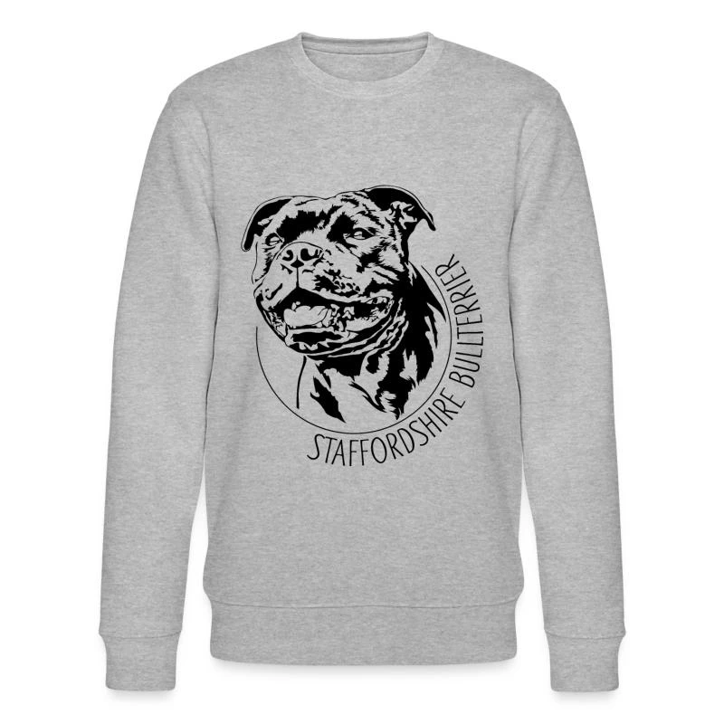 'STAFFORDSHIRE BULLTERRIER Hundeportrait Wilsigns' Männer Bio Pullover | Spreadshirt 6 'STAFFORDSHIRE BULLTERRIER Hundeportrait Wilsigns' Männer Bio Pullover | Spreadshirt – Bild 4