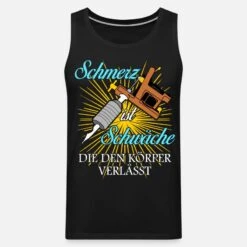 'Tattoo - Lustiger Schmerzen Spruch' Männer Premium Tanktop | Spreadshirt -Steman Clothing Shop tattoo lustiger schmerzen spruch maenner premium tanktop 6