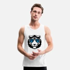 'Tiger Sonnenbrille Tier' Männer Premium Tanktop | Spreadshirt