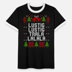 'Ugly Christmas Lustig Lustig Tralalalala Sprüche' Männer Ringer T-Shirt | Spreadshirt -Steman Clothing Shop ugly christmas lustig lustig tralalalala sprueche maenner ringer t shirt 4