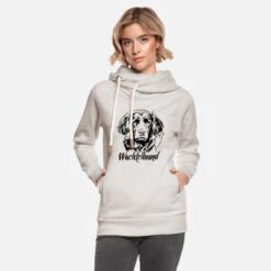 'WACHTELHUND Portrait Jagdhund Jagdhunde Wilsigns' Unisex Schalkragen Hoodie | Spreadshirt -Steman Clothing Shop wachtelhund portrait jagdhund jagdhunde wilsigns unisex schalkragen hoodie 2