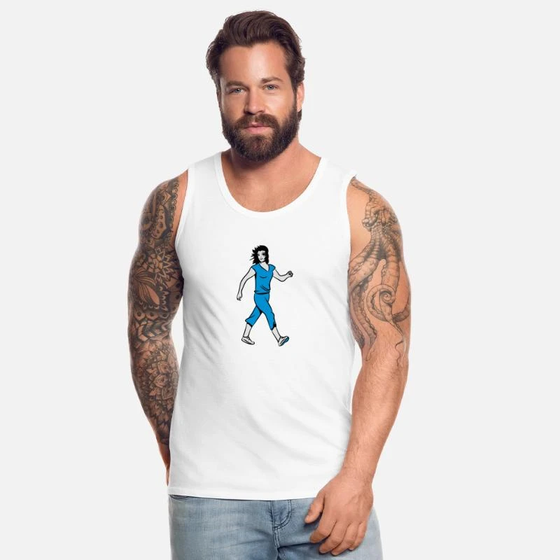 'walking Frau Sport' Männer Premium Tanktop | Spreadshirt 4 'walking Frau Sport' Männer Premium Tanktop | Spreadshirt – Bild 2