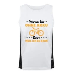 James & Nicholson 'Warum Ich Ohne Akku Fahre Weil Ich Es Kann Fahrrad' Funktionelles Kontrast-Tank Top Für Männer| Spreadshirt