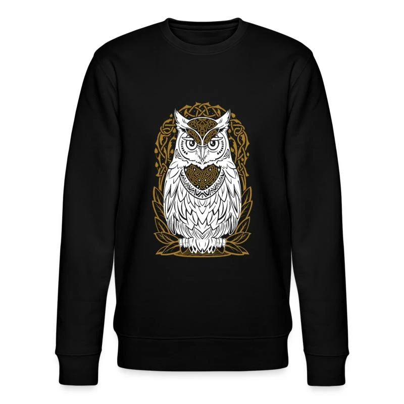 'Weiße Eule' Männer Bio Pullover | Spreadshirt 6 'Weiße Eule' Männer Bio Pullover | Spreadshirt – Bild 4