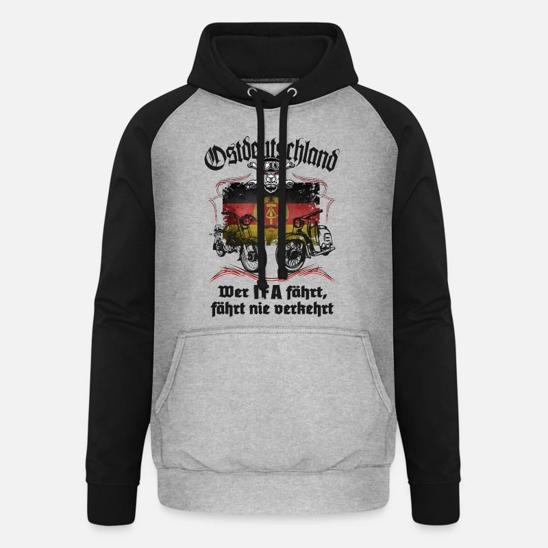 'Wer IFA Fährt.... S51 - Schwalbe DDR Moped VEB' Unisex Baseball Hoodie | Spreadshirt 11 'Wer IFA Fährt.... S51 - Schwalbe DDR Moped VEB' Unisex Baseball Hoodie | Spreadshirt – Bild 9
